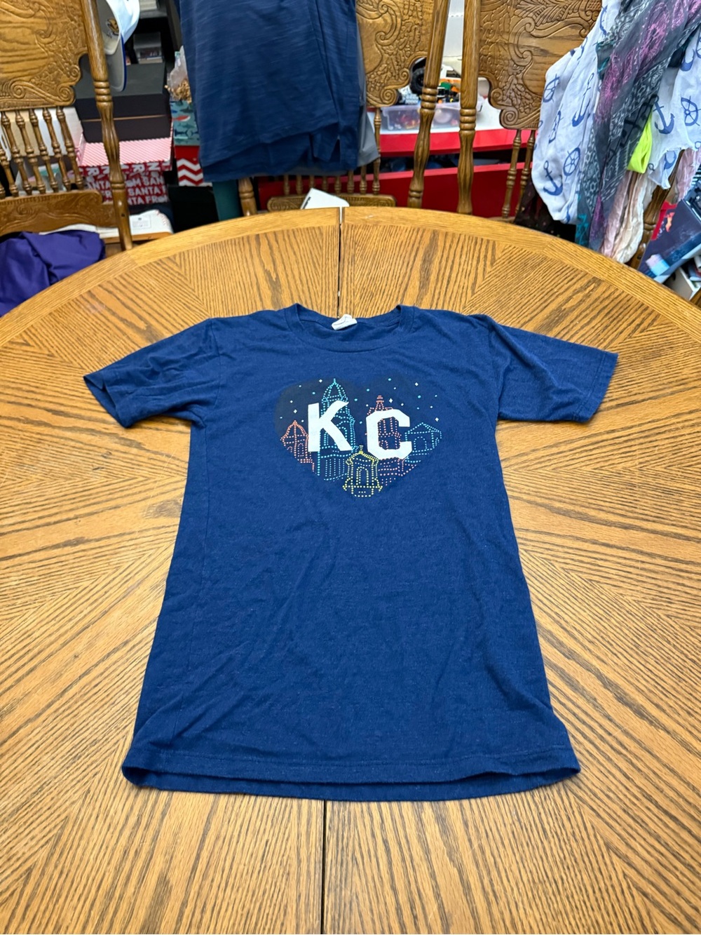 Charlie Hustle Plaza Lights KC Skyline Graphic Short Sleeve Tee - Navy
